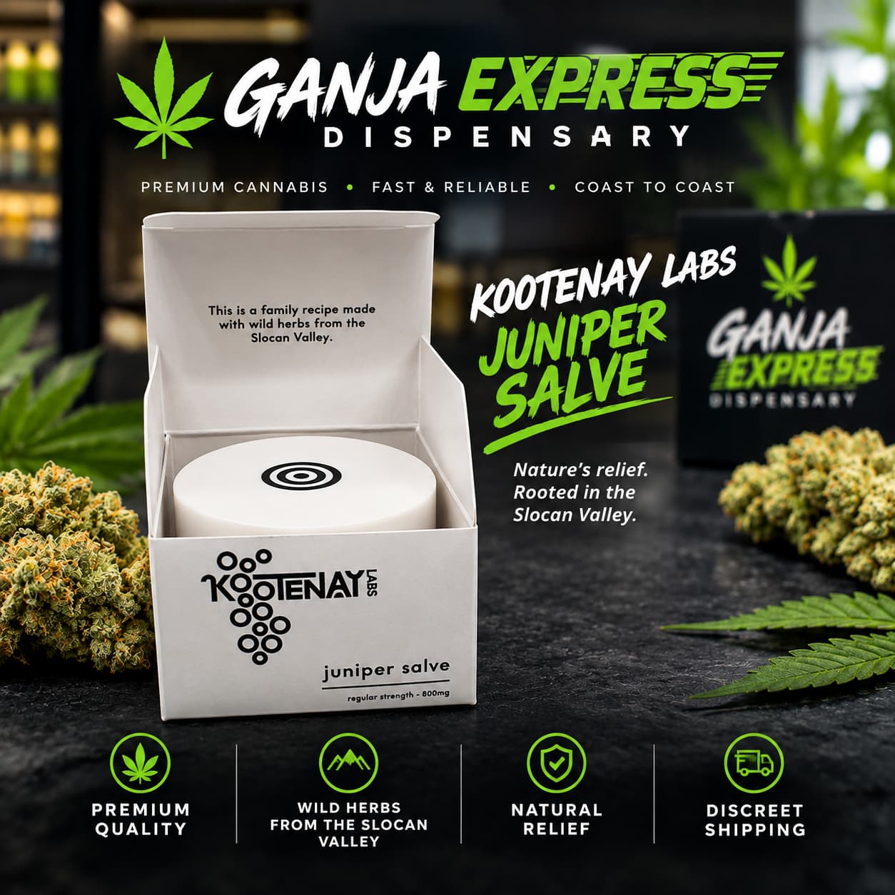 Kootenay Labs Juniper THC Salve | Regular Strength 800mg | Ganja Express