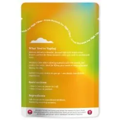 Dreamers Mimosa and Wedding Cake dual vape pack back with instructions